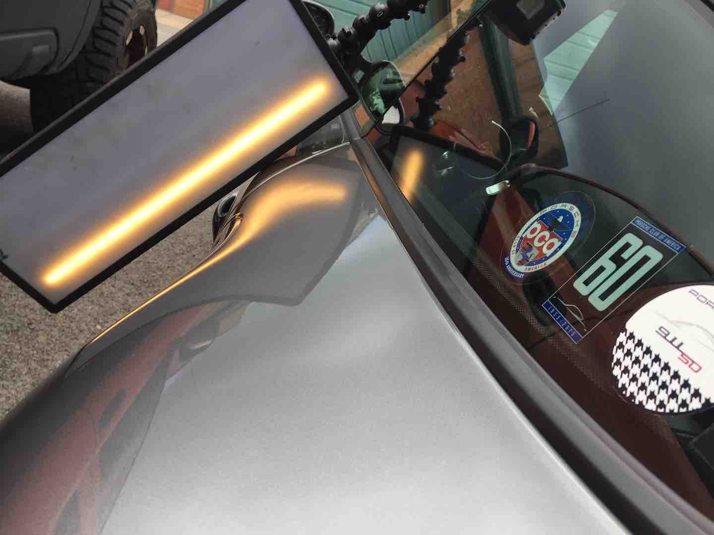Door ding repair on a car door — after